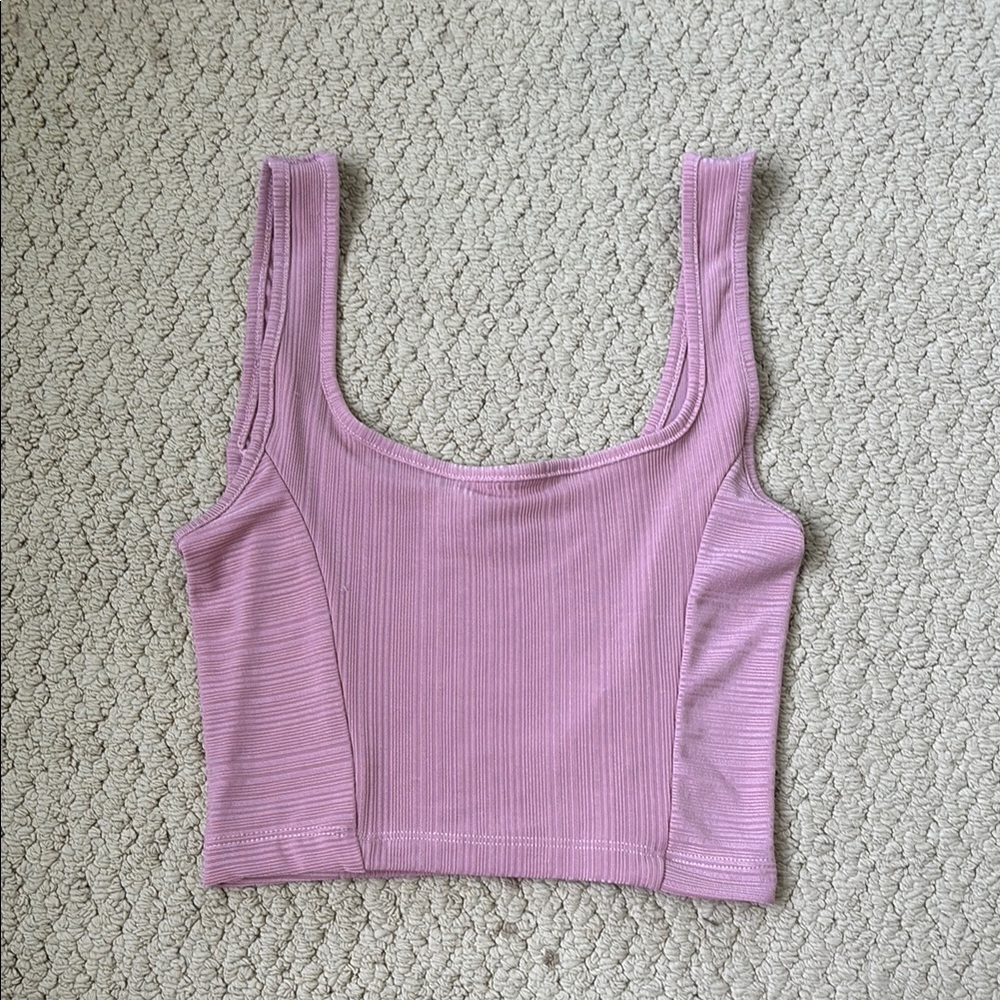 Urban Outfitters Pink Ribbed Crop Top